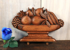 French Antique Hand Carved Fruit Wood Figural Pediment Salvaged Ornament 19thC