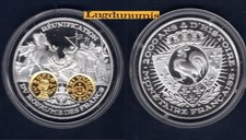 Médaille Trémissis Clotaire II 613 Histoire Monétaire Argent 999 % OR 999 % + CF