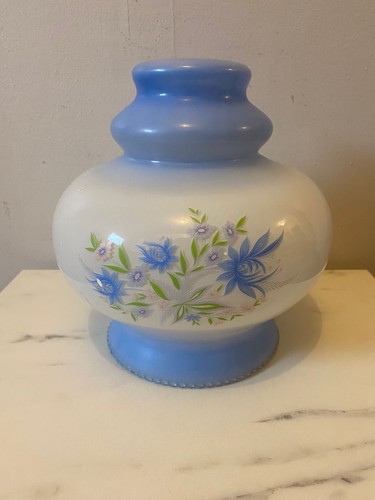Abat jour opaline bleu - bleu, blanc