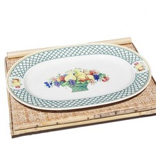 Grand plat de service ovale vintage 40.5 cm / Villeroy & Boch modèle Basket