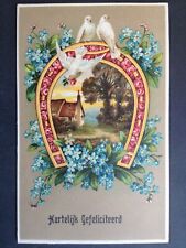 Belle cpa Fantaisie Gaufrés EMBOSSED POSTCARD FER à CHEVAL Horseshoes Colombes