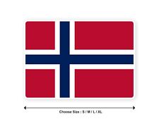 Sticker drapeau NORVEGE norvegien 10cm(S) - 28cm(XL) autocollant bord blanc