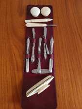 Nécessaire à Manucure et Couture Argent + Corne 