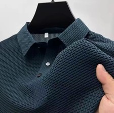Polo homme à manches courtes, couleur unie, style business casual, haut été