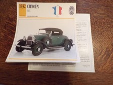 FICHE carte CARD voiture auto