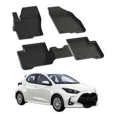 Tapis de sol pour Toyota Yaris-Yaris Hybrid 2020-2025 | Tapis de sol noir pre...
