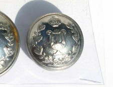 RARE BOUTON UNIFORME MILITAIRE FANFARE MUSIQUE  LYRE / COURONNE / LAURIER D:19mm