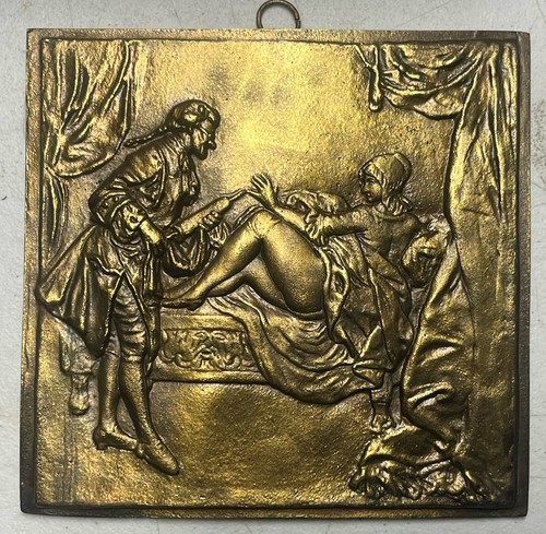 Rare plaque bronze bas relief - plaque,