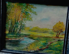 tableau  ancien  paysage