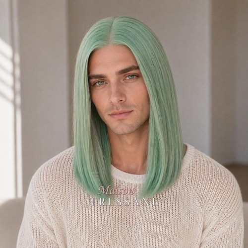 Perruque homme vert courte - homme,