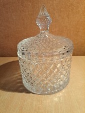 Bonbonnière avec couvercle en verre ciselée ou boîte de rangement maquillage