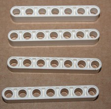 4 x Lego Technic White Beam 7