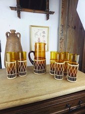 Service orangeade verre ambré