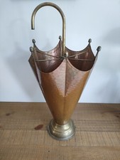 Porte Parapluie en Cuivre et Laiton Martelé - Vintage - Décoration - Original 