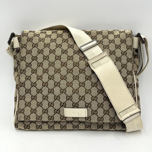 Gucci canvas messenger bag - gucci, gg