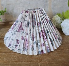 ?? Romantique Abat-jour plissé fleuri - Fleurs violettes fond crème - ⭙ 36 cm