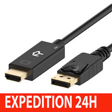 Câble DisplayPort vers HDMI, Résolution 4K, 1,8 m, Noir
