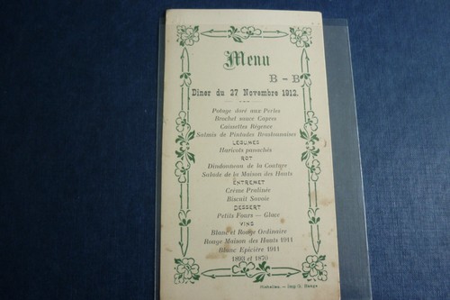 Ancien menu 27 novembre - menu,