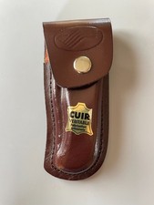 Etui de marque pradel neuf en croûte de cuir pour couteau  12 cm fermé