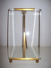 Cadre porte photo en laiton doré et sa plaque en verre épais biseauté / 19ème