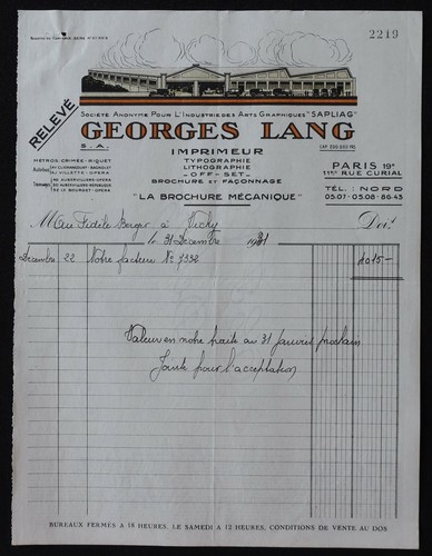 Facture 1931 georges - 1931,