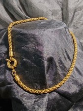 Collier Chaîne Maille Palmier Métal Doré Fermoir Marin 42cm