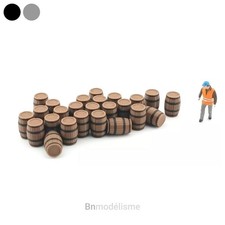 HO Lot 25 Tonneaux Barriques 1/87 H0 Décor Train Diorama Entrepôt Marchandises