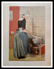 Ferdinand LUIGINI : La servante, Estampe moderne, Lithographie originale 1898