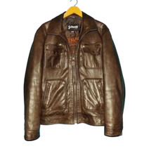 veste SCHOTT en cuir marron