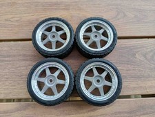 NEUF : Vintage RC 1/10 4 Jantes aluminium TAMIYA 53140 + pneus (ta01 ta02 ta03)