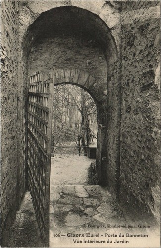 Cpa gisors porte du - porte, banneton
