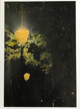 Jean Claude Chastaing - Peinture à huile sur photo - Paris, la nuit 2