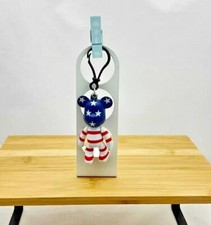 Popobe  Porte-clef ours articule drapeau américain vinyl 8 cm env