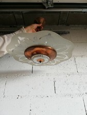 LUSTRE EN VERRE DECORE ET CUIVRE