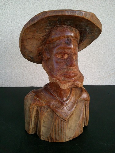 Sculpture buste bois homme - en,
