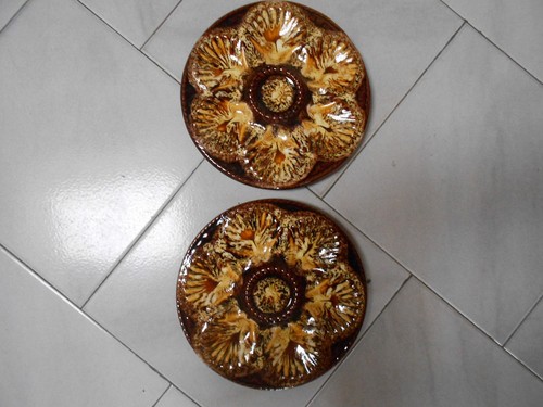 Assiettes huîtres de - ,