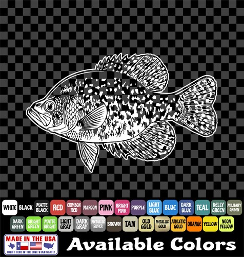 Crappie sticker fishing - crappie, decal
