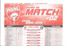 Feuille de match N°02 ASNL -