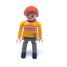 PLAYMOBIL * MODERNE * Femme Rousse Pull Jaune Baggy Cargo Beige Gris 5426