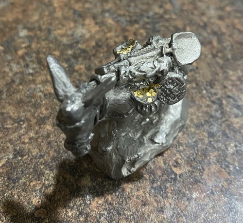 Small pewter donkey carrying - pewter,