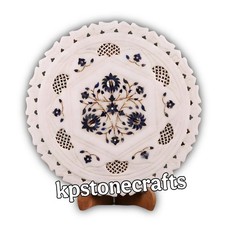 Plaque d'incrustation de marbre 12,5" faite à la main avec support en bois...