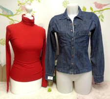 Lot vêtements occasion : Veste Jeans "Bigstar", Sous-pull "Camaïeu" - T : 36 / S
