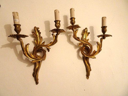 Paire appliques bronze - d'appliques, en
