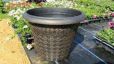 Paire de pots 33 cm motif flore