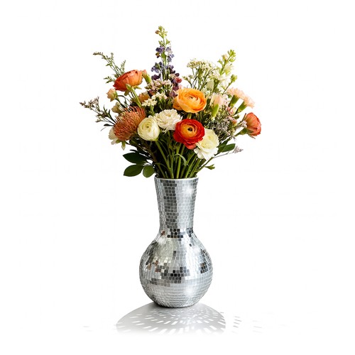 Vase disco mosaïque miroir