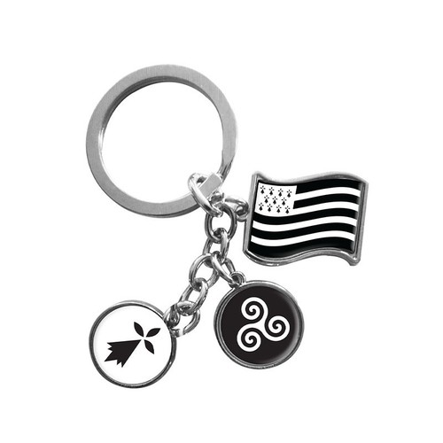 Porte clés drapeau breton - -,