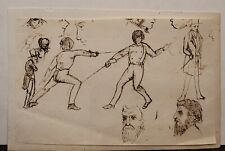 Les escrimeurs dessin 19e