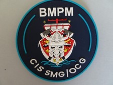 écusson pompier du bmpm pvc cis second maitre gaulier /ocg velcro 8,5 cm