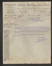 BOURGES (18) FONDERIE / PERSIENNES VOLETS "Sté METALLURGIQUE DE CENTRE" en 1923