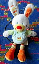 KB1 / DOUDOU PELUCHE NICOTOY LAPIN BLEU ORANGE CAROTTE 25 CM TBE